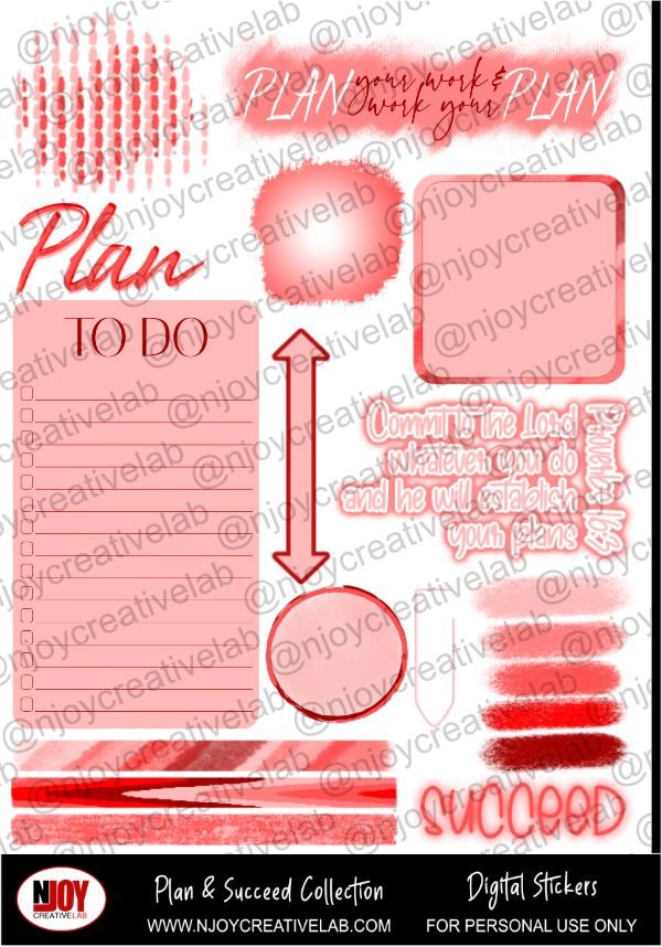 Plan and Succeed Digital Stickers